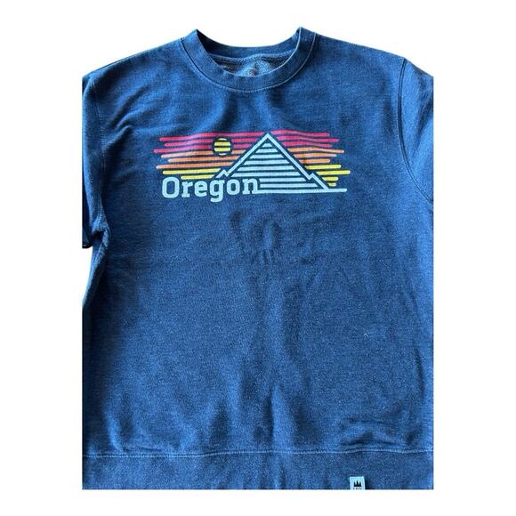 Print Graphic Sweatshirt Oregon Blue Medium Womens Retro - Picture 1 of 4